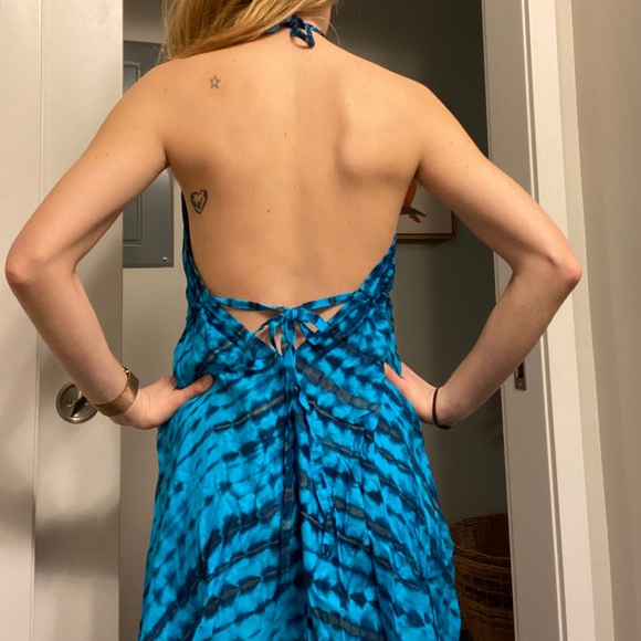 Beachy Boho Blue Tie-Dye Dress | Size S - Picture 3 of 4